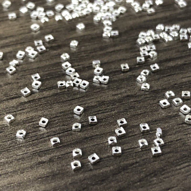 Cuentas irregulares geométricas de plata rota de plata esterlina al por mayor S925